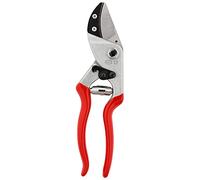 FELCO 32 Tijera de podar de yunque para madera seca, mano grande (L) mano derecha, corte limpio 25 mm, mangos de aluminio forjado, hoja curva de acero templado, fabricación suiza
