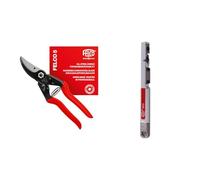 FELCO 5 Tijera de Podar Profesional Bypass 25 mm de Acero para Mano Derecha Grande + Afilador Multifunción FELCO 905 para Corte Duradero