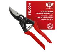 Felco Tijera de poda 5 bypass para diestros – Corte Ø25 mm, 225 mm, hoja de acero