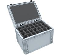 Feldherr Eurobox Set para miniaturas de Mesa - Caja apilable con Cinco Insertos de Espuma para 112 Figuras - Almacenamiento Seguro y protección Duradera