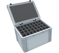 Feldherr Eurobox Set para miniaturas de Mesa - Caja apilable con Cinco Insertos de Espuma para 160 Figuras - Almacenamiento Seguro y protección Duradera