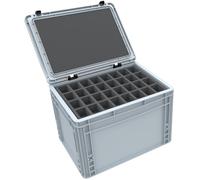 Feldherr Eurobox Set para miniaturas de Mesa - Caja apilable de Almacenamiento y Transporte con Inserciones de Espuma para 158 Figuras y Modelos Grandes - Protección Segura y práctica