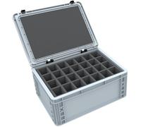 Feldherr Eurobox Set para miniaturas de Mesa - Caja apilable de Almacenamiento y Transporte con Tres Insertos de Espuma para 84 Figuras - Protección Segura y Duradera