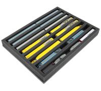Feldherr Inserto de Espuma maquetas de Trenes - Escala N - 8 Compartimentos para Almacenamiento de locomotoras, vagones y vehículos - Ideal para Transporte - IU040A001