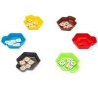 Feldherr Shell Set Compatible con Dorfromantik - 6 bandejas de fichas Multicolores para clasificar en la Mesa de Juego - Incluye Caja de Almacenamiento práctica