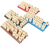 Feldherr Soporte para azulejos compatible con Rummikub - Estante de azulejos de 25 cm con 4 filas, plástico moldeado por inyección duradero, apilable, fácil de agarrar, varios colores