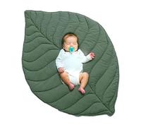 Felenny alfombra de juego lavable de algodón para bebé, despertar y decoración de dormitorio, alfombra de suelo con forma de hoja 142,5 x 106,7 cm