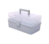 Felenny Caja de Almacenamiento de Plástico de Tres Capas de Plástico Transparente Caja de Almacenamiento Multiusos Portátil de Medicina con Asa de Medicamentos Cosméticos Juguetes