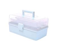 Felenny Caja de Almacenamiento de Plástico de Tres Capas de Plástico Transparente Caja de Almacenamiento Multiusos Portátil de Medicina con Asa de Medicamentos Cosméticos Juguetes