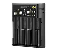 Felenny Cargador de batería 18650, cargador rápido universal de 4 bahías para batería de iones de litio de 3,6 - 4,2 V, cargador de 4 vías, para 10440 16340 18650 18700 20700 21700 22650