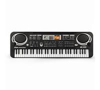 Felenny Teclado de piano de 61 teclas, teclado de música digital portátil, instrumento musical de educación temprana con micrófono integrado, altavoz integrado para aplicación Simply Piano, 1-8 años
