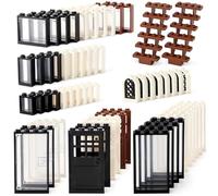 Feleph Ventanas y puertas Juego de bloques de construcción de 118 piezas para casas, ciudades, accesorios de arquitectura City MOC Partes para niños Compatible con grandes marcas, multicolor