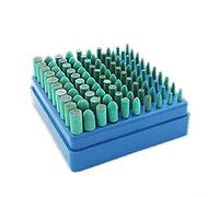 Felicafie 100 kits de pulido de goma para herramientas rotativas de 50 cilindros y 50 puntas de pulido de llama, cabezales de molienda de carburo de silicona de 4 a 10 mm con vástago de 1/8 pulgadas