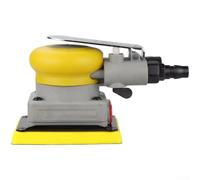 Felicafie Pulidora de aire industrial, herramienta de molienda neumática de 75 x 100 mm, almohadilla cuadrada de velocidad variable de 10000 RPM para trabajos de acabado de superficies metálicas