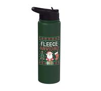 Felice Navidad Pun Funny Santa Sheep Suéter feo de Navidad Stainless Steel Insulated Water Bottle