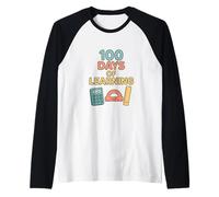 Felices 100 días de diversión de Aprendizaje Camiseta Manga Raglan