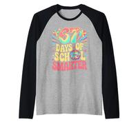 Felices 67 días de Escuela Meme100.o día de Escuela Tie Dye Camiseta Manga Raglan