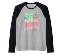 Felices 67 días de Escuela Meme100.o día de Escuela Tie Dye Camiseta Manga Raglan