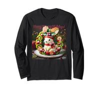 Felices Fiestas Bayas Conejito Corona Manga Larga