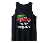 Felices Fiestas, Camión Granja Cargado con Árbol de Navidad Camiseta sin Mangas