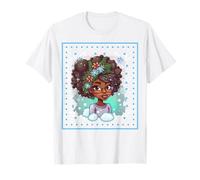Felices Fiestas Melanina Navidad Negro Mrs. Claus Mujeres Niña Camiseta