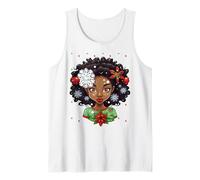 Felices Fiestas Melanina Navidad Negro Mrs. Claus Mujeres Niña Camiseta sin Mangas