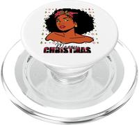 Felices Fiestas Melanina Navidad Negro Mrs. Claus Mujeres Niña PopSockets PopGrip para MagSafe