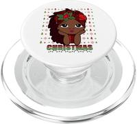 Felices Fiestas Melanina Navidad Negro Mrs. Claus Mujeres Niña PopSockets PopGrip para MagSafe
