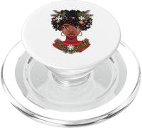 Felices Fiestas Melanina Navidad Negro Mrs. Claus Mujeres Niña PopSockets PopGrip para MagSafe