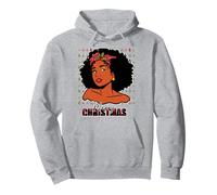 Felices Fiestas Melanina Navidad Negro Mrs. Claus Mujeres Niña Sudadera con Capucha