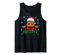 Felices Fiestas Navidad Nieve Melanina Mujeres Negro Chica Magia Camiseta sin Mangas
