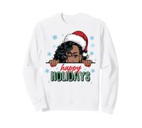 Felices Fiestas Navidad Nieve Melanina Mujeres Negro Chica Magia Sudadera