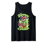 Felices Pascuas 420 Conejito Fumando Hierba Canna umador Camiseta sin Mangas