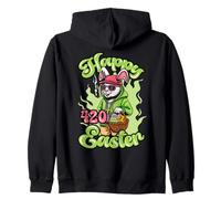 Felices Pascuas 420 Conejito Fumando Hierba Canna umador Sudadera con Capucha