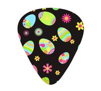 Felices Pascuas Huevos de Pascua coloridos,12 púas de guitarra, 3 grosores diferentes para guitarra acústica, bajo y ukelele