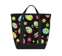 Felices Pascuas Huevos de Pascua coloridos,Bolsas de almuerzo de gran capacidad, bolsa de mano térmica para mujeres, hombres, trabajo, picnic, viajes.