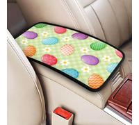 ¡Felices Pascuas! Huevos de Pascua coloridos,Funda para reposabrazos de consola central de vehículo, almohadilla suave y cómoda para pasamanos de coche, cojín universal