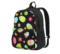 ¡Felices Pascuas! Huevos de Pascua coloridos,Mochila con bolsillos, mochila informal para el día a día, resistente al agua, ideal para la escuela, viajes