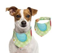 Felices Pascuas Huevos de Pascua Coloridos,Pañuelos de algodón para Perros, Bufandas Ajustables para Mascotas,M