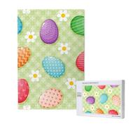 Felices Pascuas Huevos de Pascua Coloridos,Rompecabezas de Madera de 1000 Piezas para Adultos y Adolescentes.
