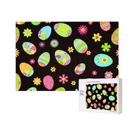 Felices Pascuas Huevos de Pascua Coloridos,Rompecabezas de Madera de 300 Piezas, Juego Familiar, Rompecabezas para Adultos, Adolescentes, decoración del hogar