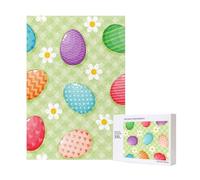 Felices Pascuas Huevos de Pascua Coloridos,Rompecabezas de Madera de 300 Piezas para Adultos y Adolescentes.