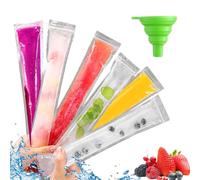 Feliciay 101 bolsas para paletas de popsicle, sin BPA, bolsas de hielo pop para hacer dieta líquida, yogur con un embudo, para aperitivos saludables, zumo, frutas, batidos, yogur