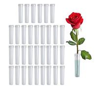 Feliciay 33 tubos de flores, tubos de agua con tapas, tubos de ensayo reutilizables y duraderos, adecuados para floristerías, restaurantes, cafeterías, dormitorios