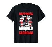 Felicidad Casarse Georgiano | Esposa Marido | Bandera de Georgia Camiseta