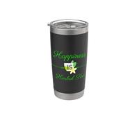Felicidad es té de hierbas divertido diseño para amantes del té Vaso térmico de acero inoxidable de doble pared
