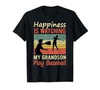 Felicidad Viendo a mi Nieto Jugar béisbol Retro Vintage Camiseta