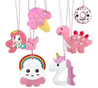 Felicify Collar Mordedor, 6PCS Collar Mordedor de Silicona, Mordedor Autismo, Collar de Masticación, Colgante para Masticar, juguetes sensoriales para Niños y Adultos con Autismo TDAH ADHD (D)