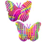 Felicify Sensory Activity Board, Tablero Sensorial de Silicona, Tabla de Actividad Sensorial con 11 Cuerdas, Doble Cara Fidget Toys, Juguete Sensorial para TDAH y Autismo (B-Mariposa)