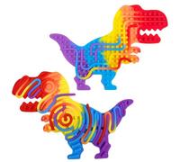 Felicify Sensory Activity Board, Tablero Sensorial de Silicona, Tabla de Actividad Sensorial con 11 Cuerdas, Doble Cara Fidget Toys, Juguete Sensorial para TDAH y Autismo (R-Dinosaurio)